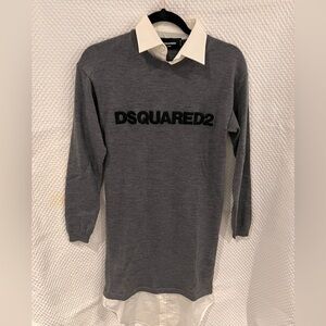 New without tag woman’s wool blend sweater dress with faux undershirt.